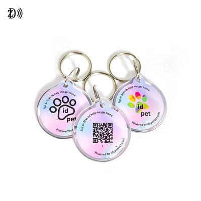 Эпоксидный собачий кость настраиваемый QR-код NTAG 216 888 байт Животный RFID NFC Pet Tag для отслеживания