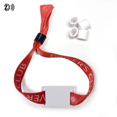 Настроенный NFC 13,56MHz одноразовый тканевой браслет S50 чип RFID браслет для контроля доступа к мероприятию